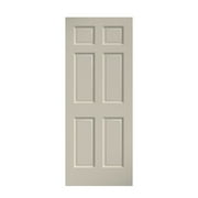 EightDoors 80" x 32" 6 Panel White Primed Solid Wood Core Door