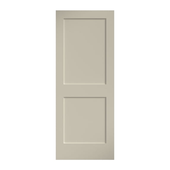 EightDoors 80" x 32" x 1-3/8" 2-Panel Shaker White Primed Solid Wood Core Interior Slab Door