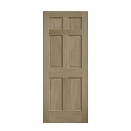 EightDoors 80" x 36" 6 Panel Clear Pine Unfinished Solid Wood Core Door