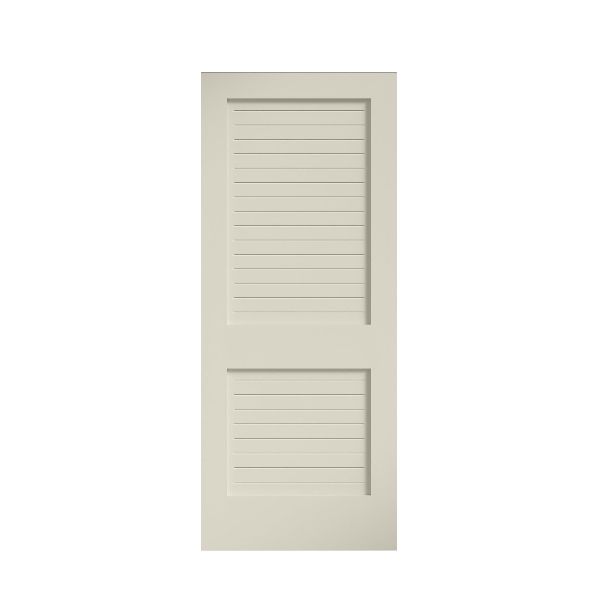EightDoors 80" x 36" x 1-3/8" 2-Panel Flat Louver White Prefinished Solid Wood Core Interior Slab Door