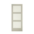 thumbnail image 1 of 84" x 36" x 1-3/8" 3-Lite Frosted Glass White Prefinished Solid Wood Core Interior Barn Door, 1 of 5