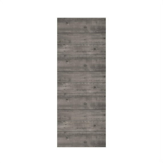 EightDoors 84" x 36" x 1-3/8" Gray Reclaimed Wood Look Finished (Ranch) Core Flush Wood Slab Interior Barn Door
