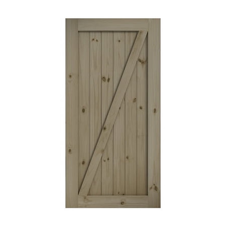 EightDoors 84" x 42" Z-Shape Knotty Pine Unfinished Solid Wood Core Barn Door