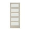 thumbnail image 1 of EightDoors 96" x 42" 5-Lite Frosted Glass White Prefinished Solid Wood Core Barn Door, 1 of 3