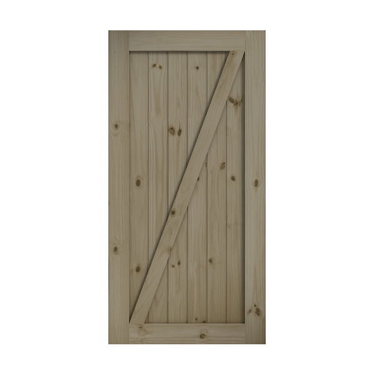 EightDoors 96" x 42" Z-Shape Knotty Pine Unfinished Solid Wood Core Barn Door