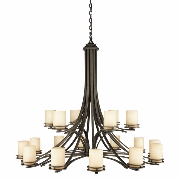 Eighteen Light Two Tier Chandelier With Soft Contemporary Inspirations 41.5 Inches Tall By 50.25 Inches Wide-Olde Bronze Finish Kichler Lighting