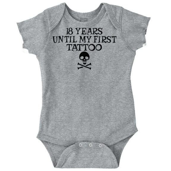 Eighteen Years First Tattoo Rebel Romper Boys or Girls Infant Baby Brisco Brands 24M