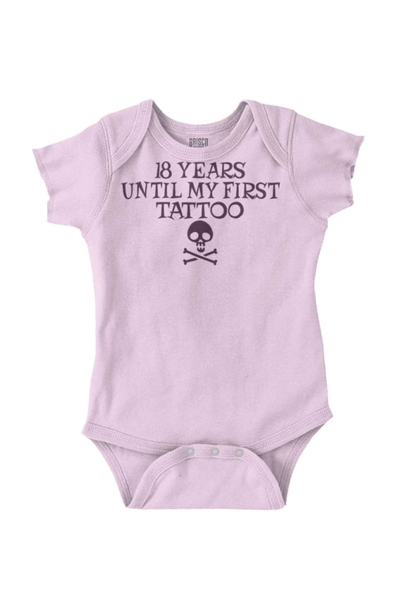 Eighteen Years First Tattoo Rebel Romper Boys or Girls Infant Baby Brisco Brands 6M