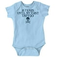 thumbnail image 1 of Eighteen Years First Tattoo Rebel Romper Boys or Girls Infant Baby Brisco Brands NB, 1 of 6