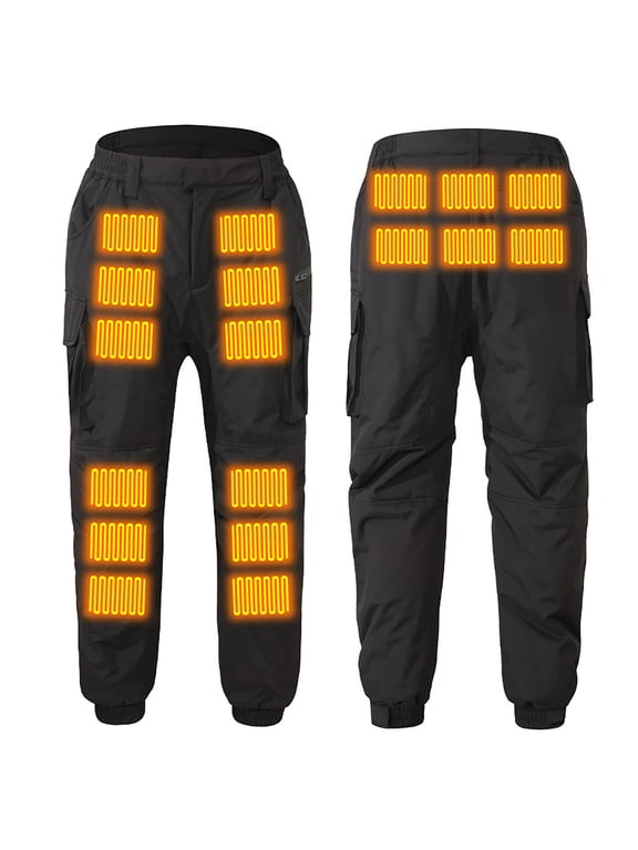 Eighteen Zone Heated Pants With Knee And Abdomen Heating Windproof Shell For Men Winter Skiing And Outdoor Work