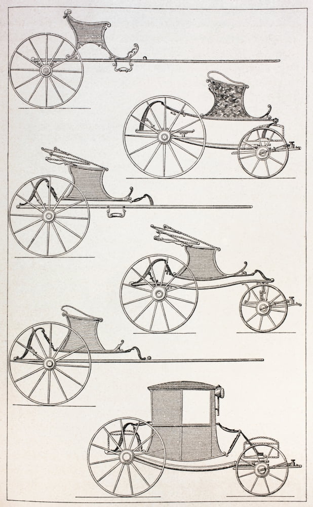 Eighteenth Century Light French Carriages From Xviii Siecle Institutions Usages Et Costumes Published Paris 1875 Canvas Art - Ken Welsh Design Pics (11 x 18)