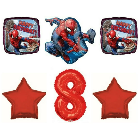 Eighth 8th Spiderman Birthday Party Balloons Decorations Supplies Marvel Comics