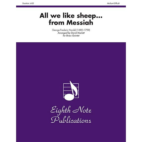 Eighth Note Publications: All We Like Sheep (from Messiah): Score & Parts (Paperback)