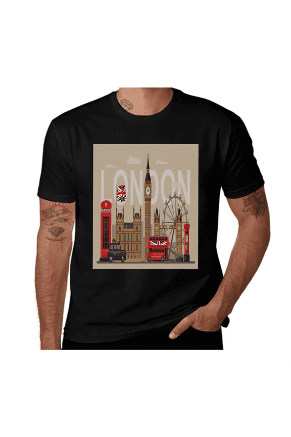 Eighties Funky Pop Doodle-Indie-Multicolor- Casual Streetwea Everyday Tshirt Comfortable Wear tee shirt