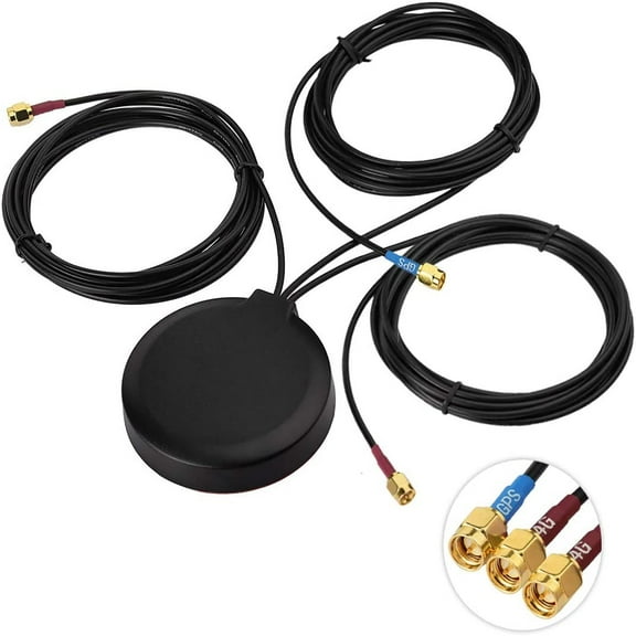 Eightwood 4G LTE GPS Adhesive Magnetic Mount Antenna MIMO Cellular for GPS Cradlepoint IBR900 IBR1700 Sierra Wireless Airlink MG90 MP70 GX450 RV50 RV50X Industrial Gateway Modem Mobile Router