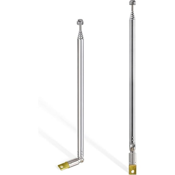 Eightwood 6 Sections Telescopic 65cm AM FM Antenna Portable Radio Antenna Replacement Compatible with Indoor Portable Radio Home Stereo Receiver AV Audio Video Home Theater Receiver TV Tuner (2-Pack)