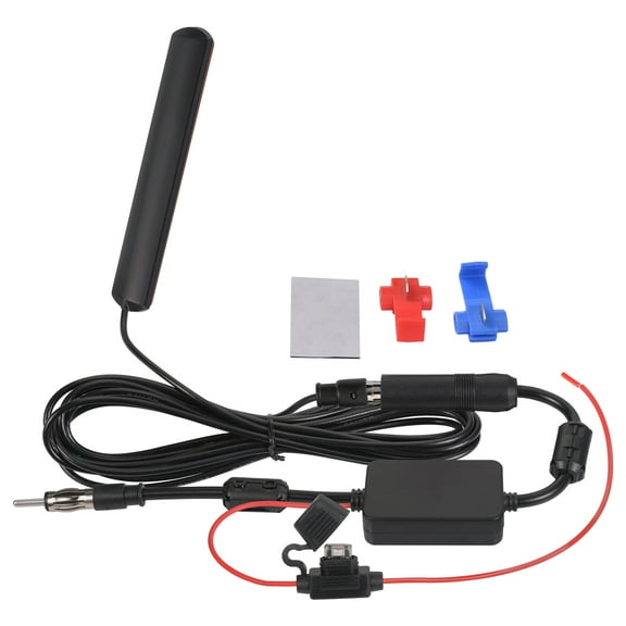 Eightwood Car Antenna Car Stereo FM AM Radio Antenna 12V Power Supply DIN Plug Connector for Vehicle Truck SUV Car Audio Radio Stereo Media Head Unit Receiver