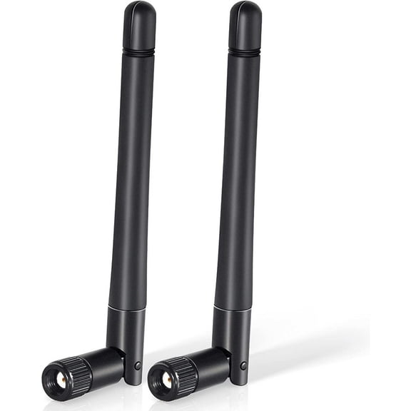 Eightwood Dual Band MIMO RP-SMA Male WiFi Antenna for PC WiFi Router Wireless Network Card USB Adapter Security IP Camera Video Surveillance Monitor (2-Pack)