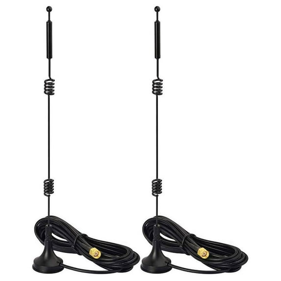 Eightwood Dual Band WiFi 2.4GHz 5GHz 5.8GHz 9dBi Magnetic Base MIMO RP-SMA Male Antenna 2-Pack for WiFi Router Wireless Network Card USB Adapter Security IP Camera