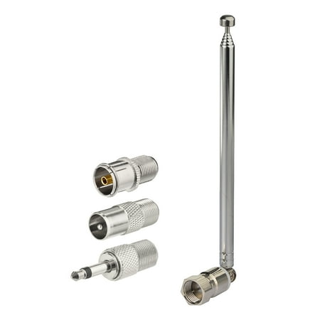 Eightwood FM Antenna FM Telescopic Antenna Kit 75 Unbal F Type Connector DAB Radio Replacement Antenna for TV Radio Stereo Receiver