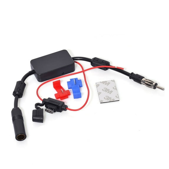 Eightwood Fm Radio Stereo Signal Antenna Universal Car FM Radio Antenna DIN Plug Connector for Audio Media Receiver 12V Power Supply