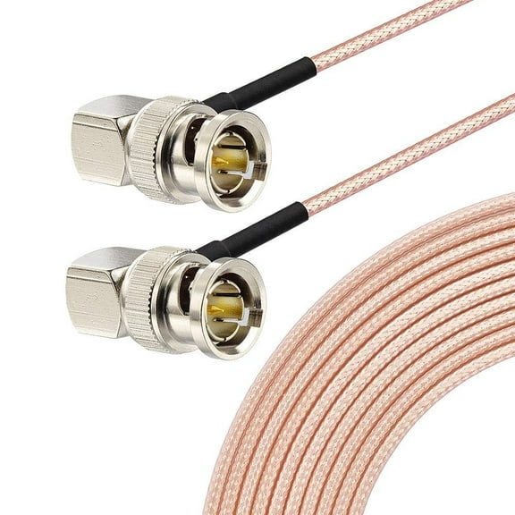 Eightwood HD 3G SDI Cable 75 ohm BNC Right Angle RG179 Cable Coaxial Cable 10ft for Cameras Converter Video Equipment Supports 4K SDI Video Cable 1Pcs