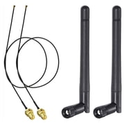 Eightwood M.2 WiFi Antenna 2.4GHz 5GHz 5.8GHz 3dBi MIMO RP-SMA Male 2-Pack + 2 x 12 inch Ngff to Rp-SMA Cable for M.2 NGFF Intel Wireless Network Card WiFi Adapter Laptop