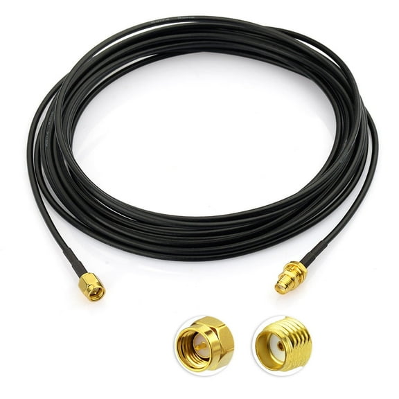 Eightwood SMA Extension Cable SMA Male to SMA Female Bulkhead Mount Antenna RF Coax Cable RG174 10m