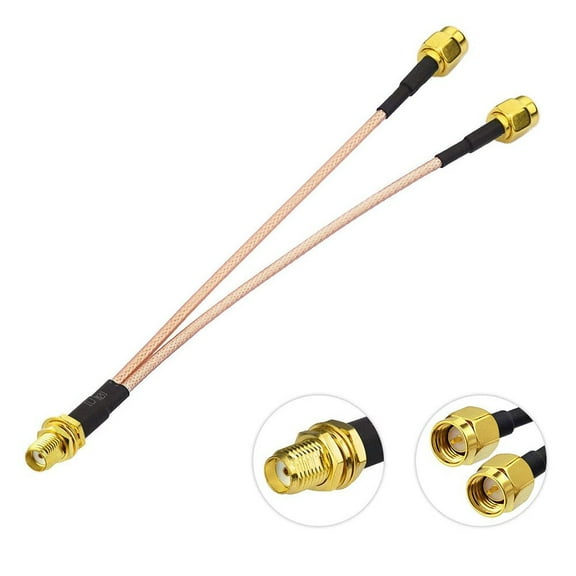 Eightwood SMA Female to Dual SMA Male 4G LTE Antenna Adapter Splitter Cable 15cm 6 inch Compatible with 4G LTE Wireless Router CPE Hotspot Cellular Gateway Industrial IoT Router Mobile Modem
