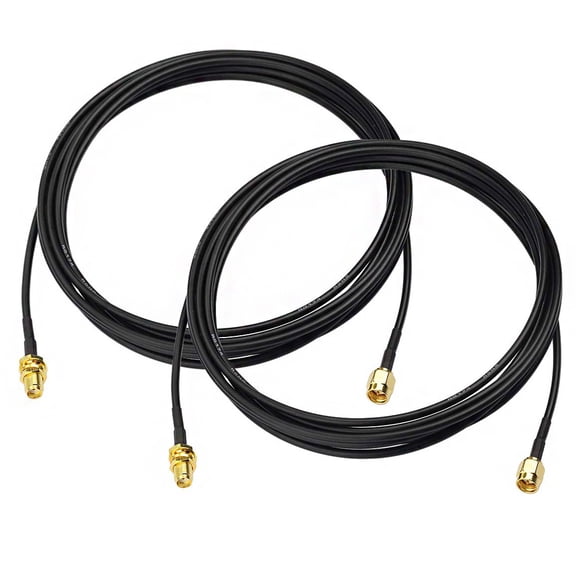 Eightwood SMA Male to SMA Female Bulkhead Mount RG174 Antenna Extension Cable Compatible with 4G LTE Router Gateway Modem Mobile Cellular Receiver 3m (2-Pack)