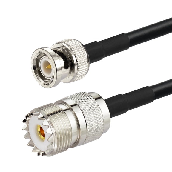 Eightwood UHF Female SO239 to BNC Male Adapter RG58 Antenna Jumper Cable 3 Feet for Ham Radio, Radio Scanner