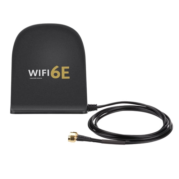 Eightwood WiFi 6E Tri-Band Antenna 2.4GHz 5GHz 6GHz 8dBi RP-SMA Connector MIMO Antenna with Magnetic Base 2m Cable for WiFi Routers PCI/PCIe network cards Black
