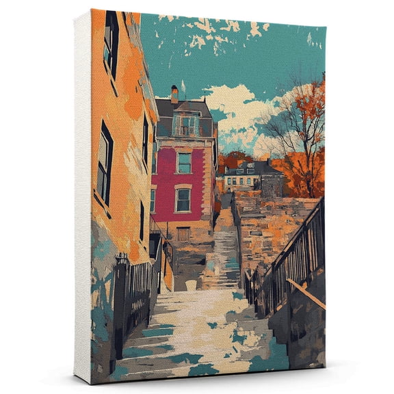 Eighty Four Canvass Vintage, Pennsylvania Travel Prints Wall Art, Eighty Four Travel Canvas, Pennsylvania Travel Colorful Canvas - 100AZ423