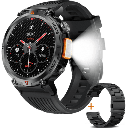 Eigiis KE3 Military Smart Watch (GPS) 1.45" Black Aluminum Case with Black Sport Band