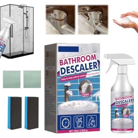 Eigoods Stubborn Stains Cleaner, Bathroom Descaler Foam Cleaner, All-Purpose Home and Kitchen Bubble Cleaner Foam Spray for Bathtub, Toilet, Glass, Faucet, Fresh Scent (1PC)