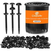 Eiito Nylon Universal Cable Tie Buckle for Car Heavy Duty, Upgraded Automotive Zipper Clips, Strap Style Fender Zip Ties Fasteners, Top Movable Dome Black 150 PCS