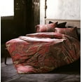 thumbnail image 1 of Eikei Boho Paisley Print Luxury Duvet Cover and Shams Bedding Set Bohemian Damask Medallion 350TC Egyptian Cotton Sateen - Spanish Red, 1 of 3