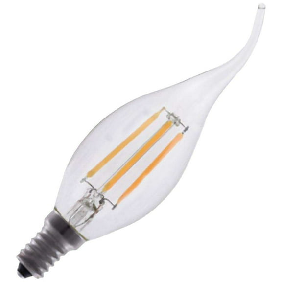 Eiko 09860 - 4 watt 120 volt BA11 Candelabra Screw Base 2700K Clear Nostalgic Dimmable LED (LED4WBA11E12/FIL/827-DIM-G7)