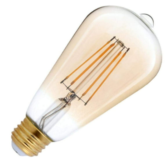 Eiko 09879 - 4 watt 120 volt ST19 Medium Screw Base Vintage 2200K Amber Dimmable LED Filament (LED4WST19/FIL/822-DIM-G7)