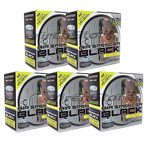 Eikosha Air Spencer Black Lemon Squash (A52) 5-packs, Heavy Duty, Last Long, JDM Japan Car Air Freshener