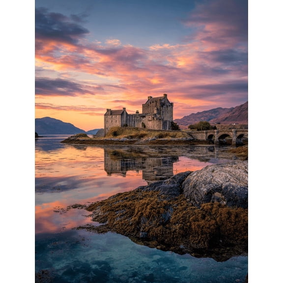 Eilean Donan Castle View Canvas Print Entryway Home Wall Art