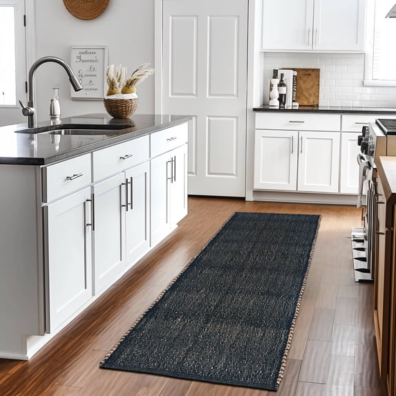 Eileen Farmhouse Black Area Rug 2' x 6' Runner