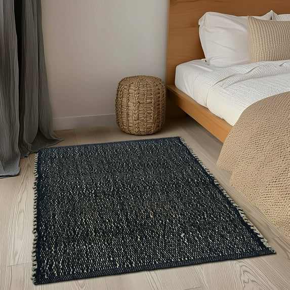 Eileen Farmhouse Black Area Rug 4' x 6' Rectangle