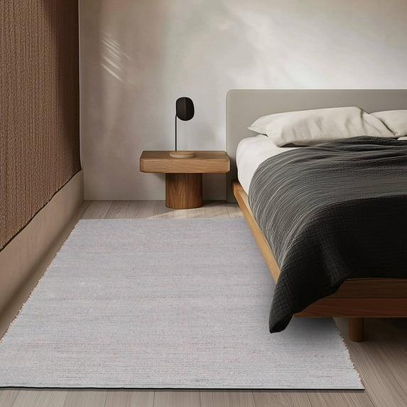 Eileen Farmhouse Light Gray Area Rug 4' x 6' Rectangle