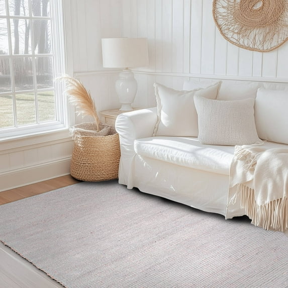 Eileen Farmhouse Light Gray Area Rug 5' x 7' Rectangle
