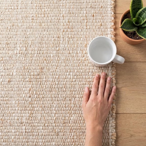 Braided Jute Area Rug 8x10, Natural – Farmhouse Living Room Rug