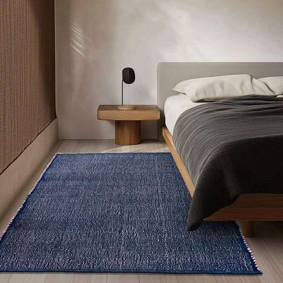 Eileen Farmhouse Navy Area Rug 3' x 5' Rectangle