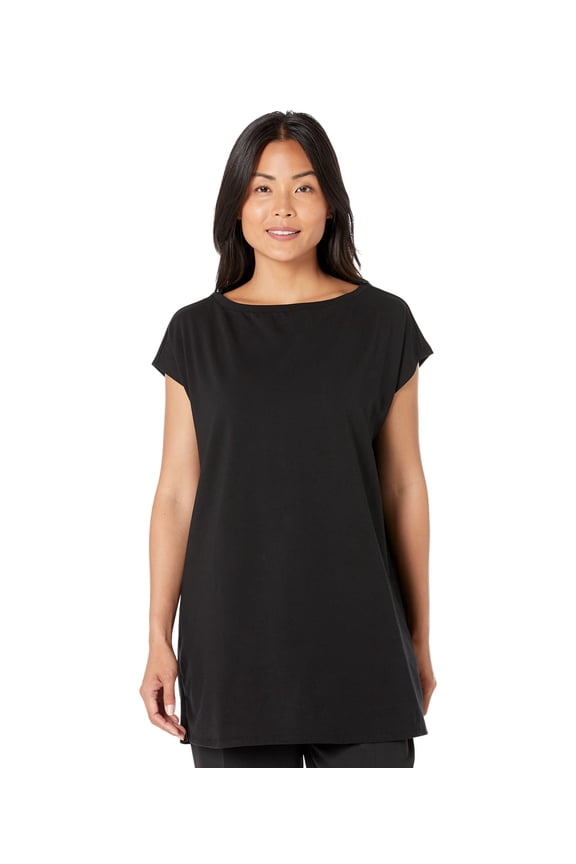 Bateau Neck Boxy Tunic Black SM