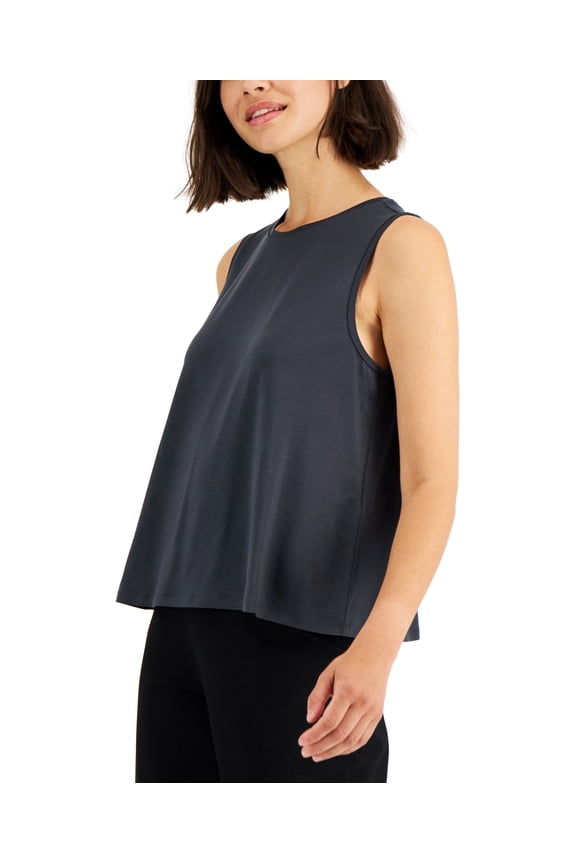 Relaxed Sleeveless Top Graphite 3X