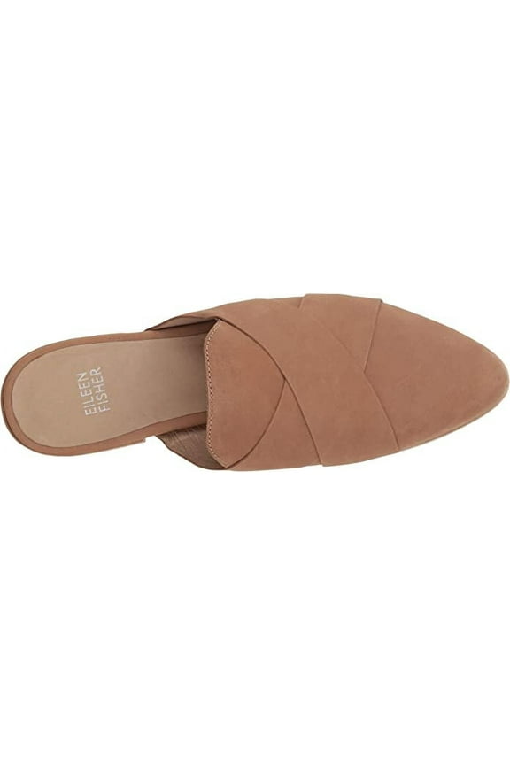 Women's Bauer Mule Crisscross Flat Wheat Nubuck Leather Size 7